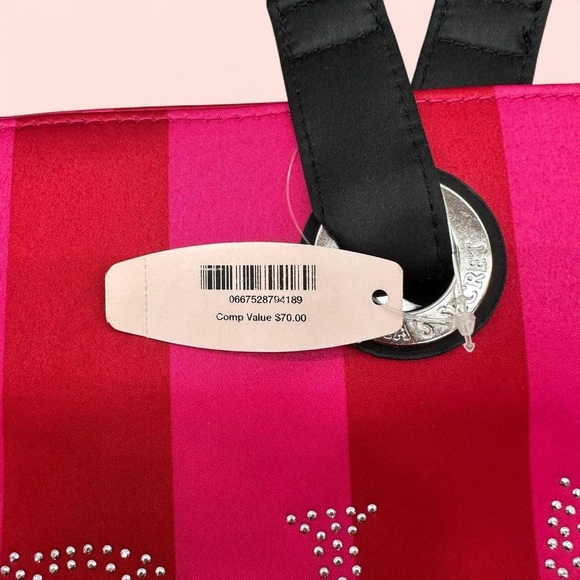 (New/Set) VS Red and Pink Striped Tote with Fragrance Giftset - Picture 8 of 8